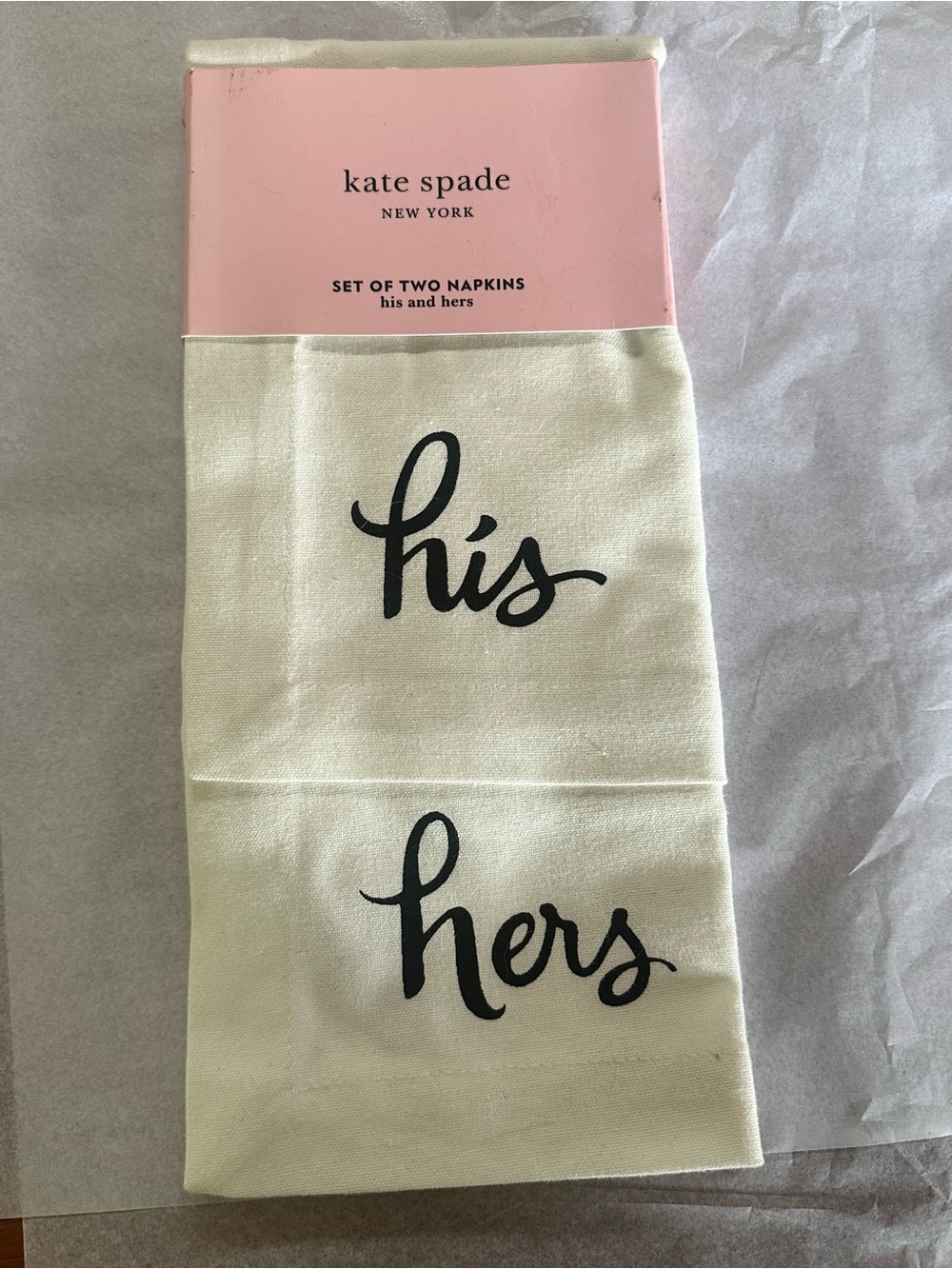 kate spade Cream and Black 'His & Hers' Napkin Set